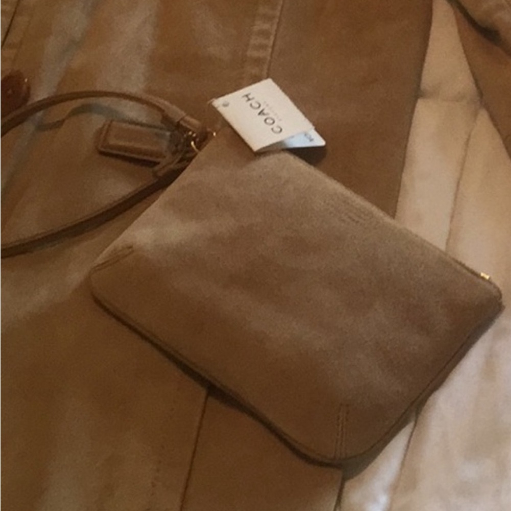 NWT Coach Suede Wristlet